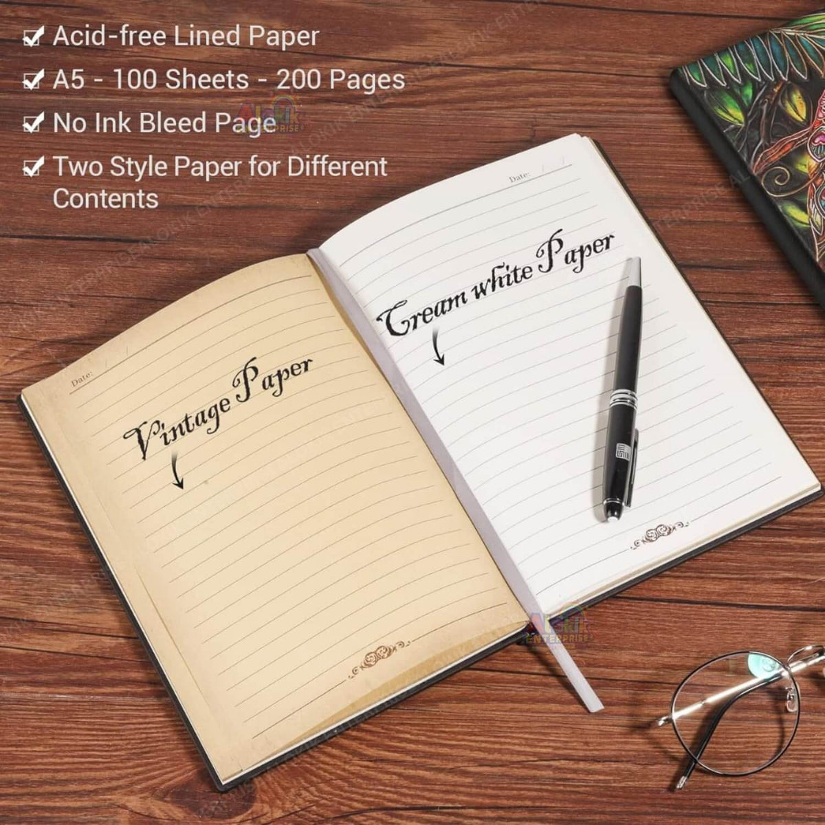 3D Peacock Leather Journal Notebook