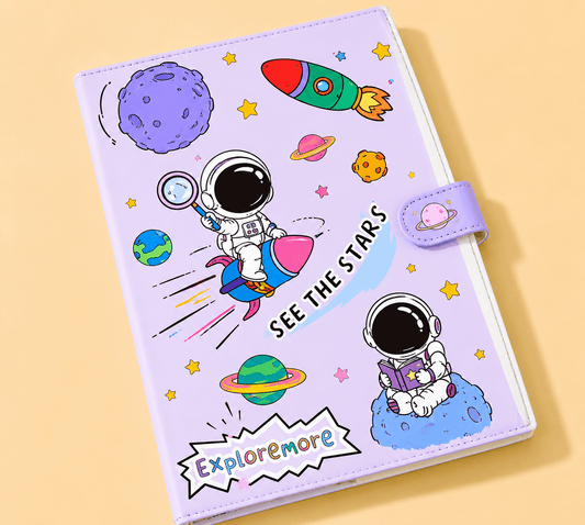 Space Adventure Document Folder Astronaut & Galaxy File
