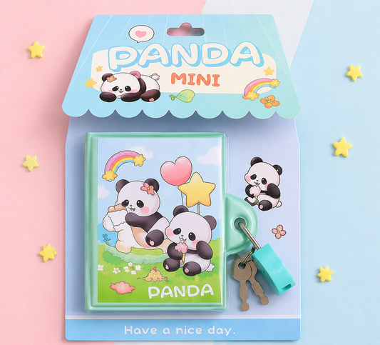 Cute Panda Mini Diary with Lock & Key Set for Kids