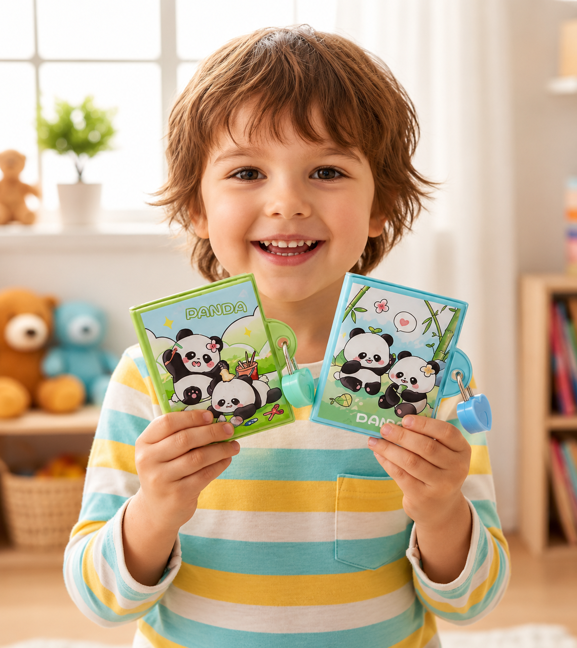Cute Panda Mini Diary with Lock & Key Set for Kids