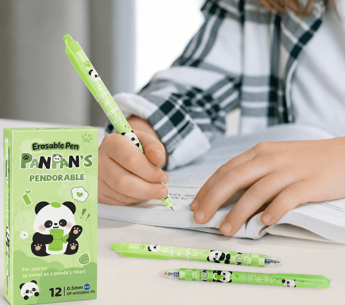 PanPan's Erasable Gel Pen Set – Pack of 12 Blue Ink Pens