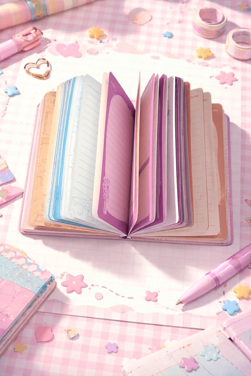Cute Kawaii PU Leather Diary Notebook with Magnetic Closure