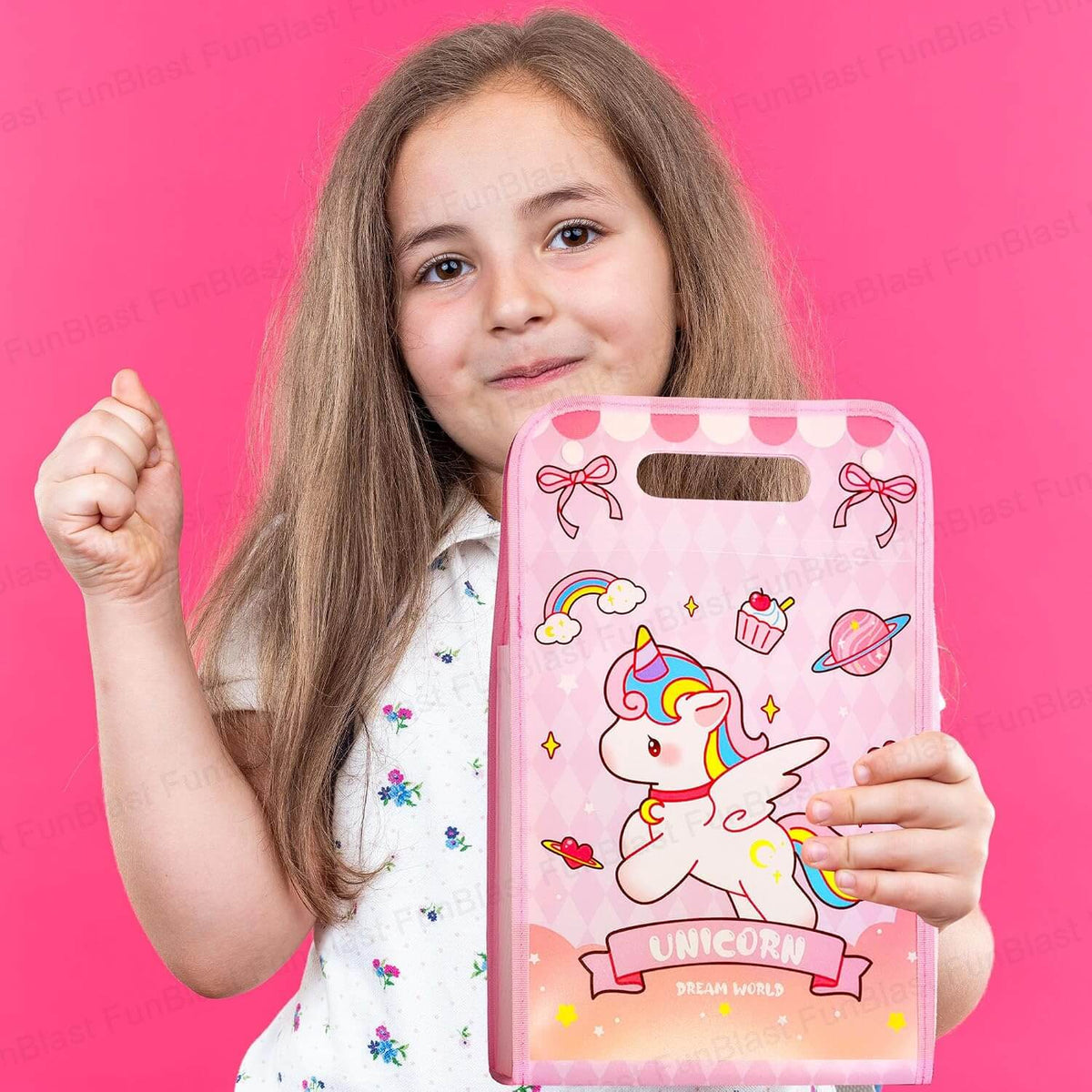 Unicorn File Folder with Button Lock and Handle