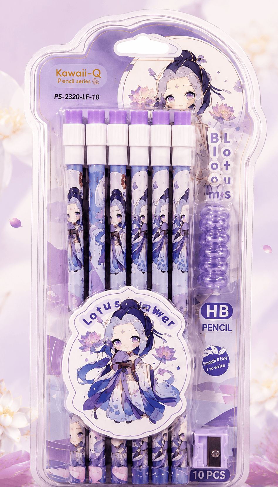 Lotus Blossom HB Pencil Set (10 PCS)