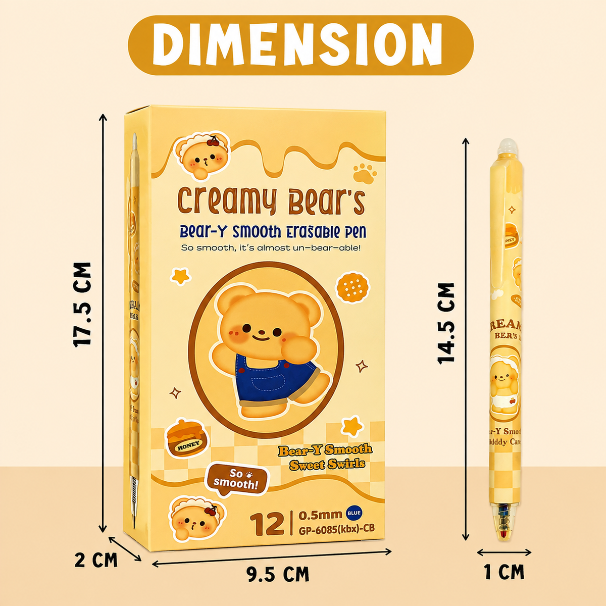 Creamy Bear's Bear-Y Smooth Erasable Gel Pen Set