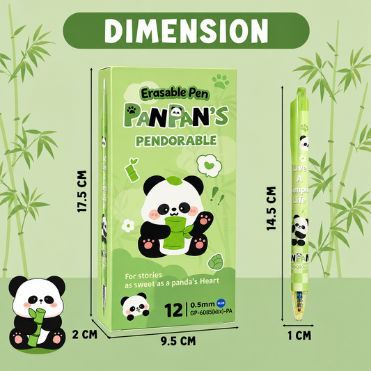 PanPan's Erasable Gel Pen Set – Pack of 12 Blue Ink Pens