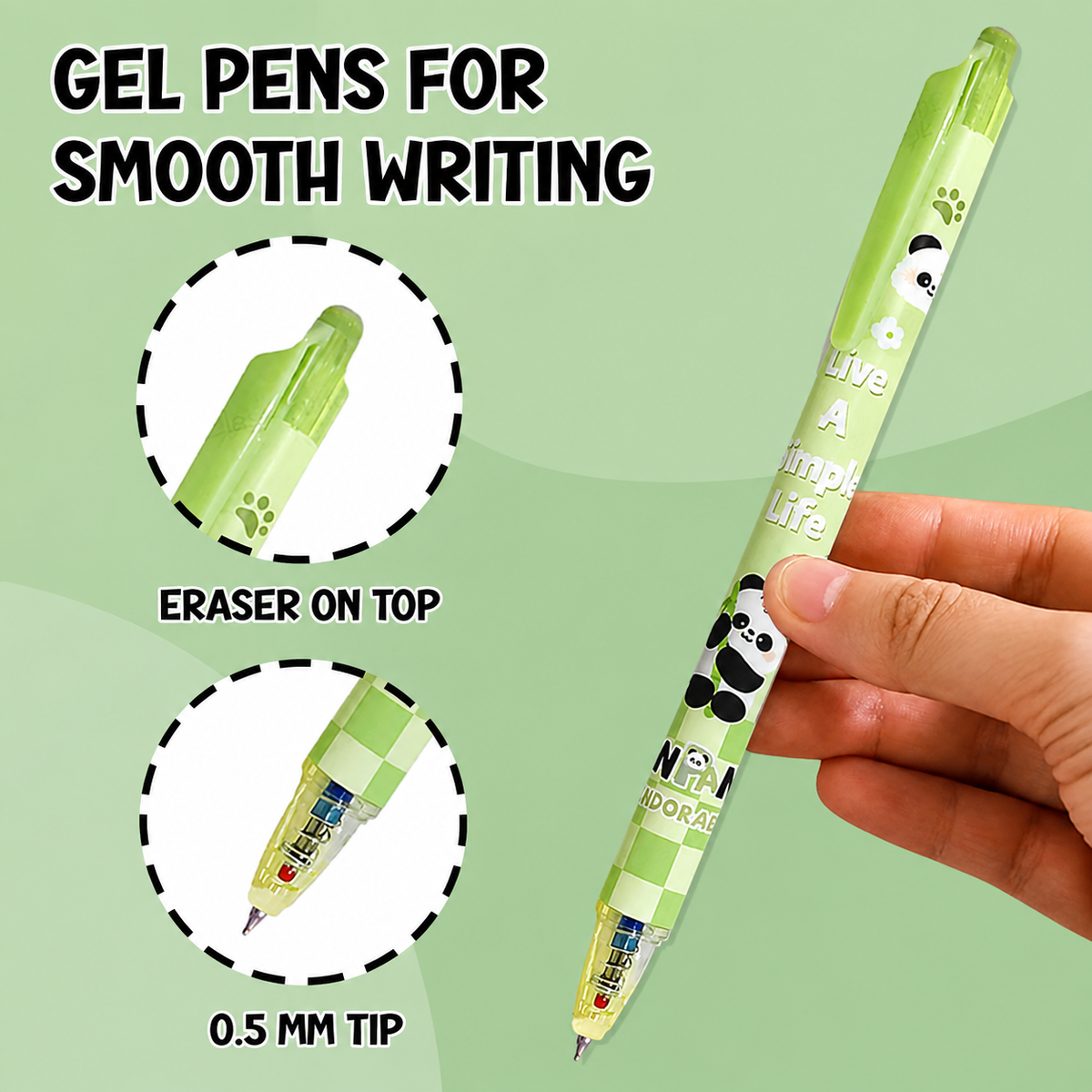 PanPan's Erasable Gel Pen Set – Pack of 12 Blue Ink Pens