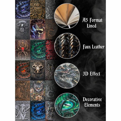 3D Night Ritual Lether Vintage Journal  Notebook