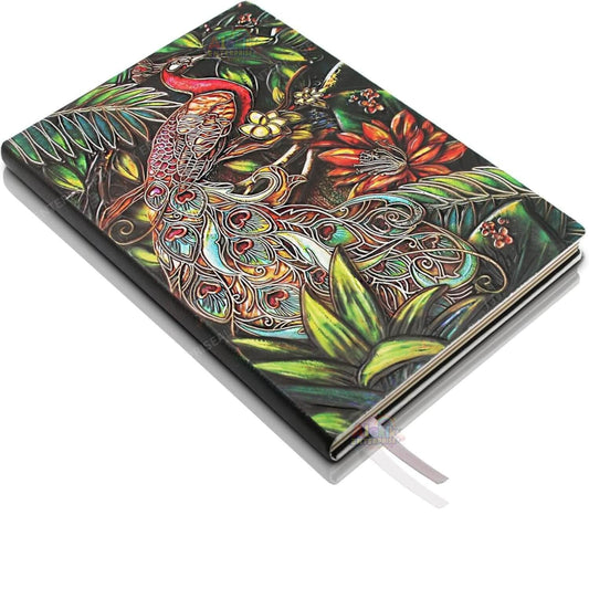 3D Peacock Leather Journal Notebook