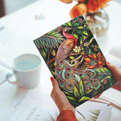 3D Peacock Leather Journal Notebook