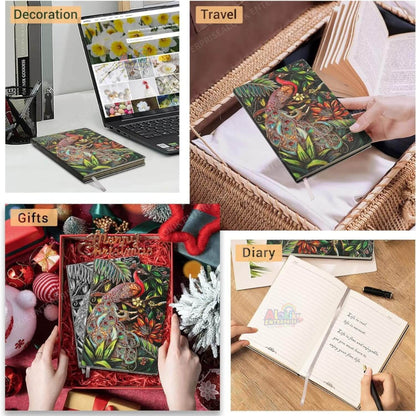 3D Peacock Leather Journal Notebook