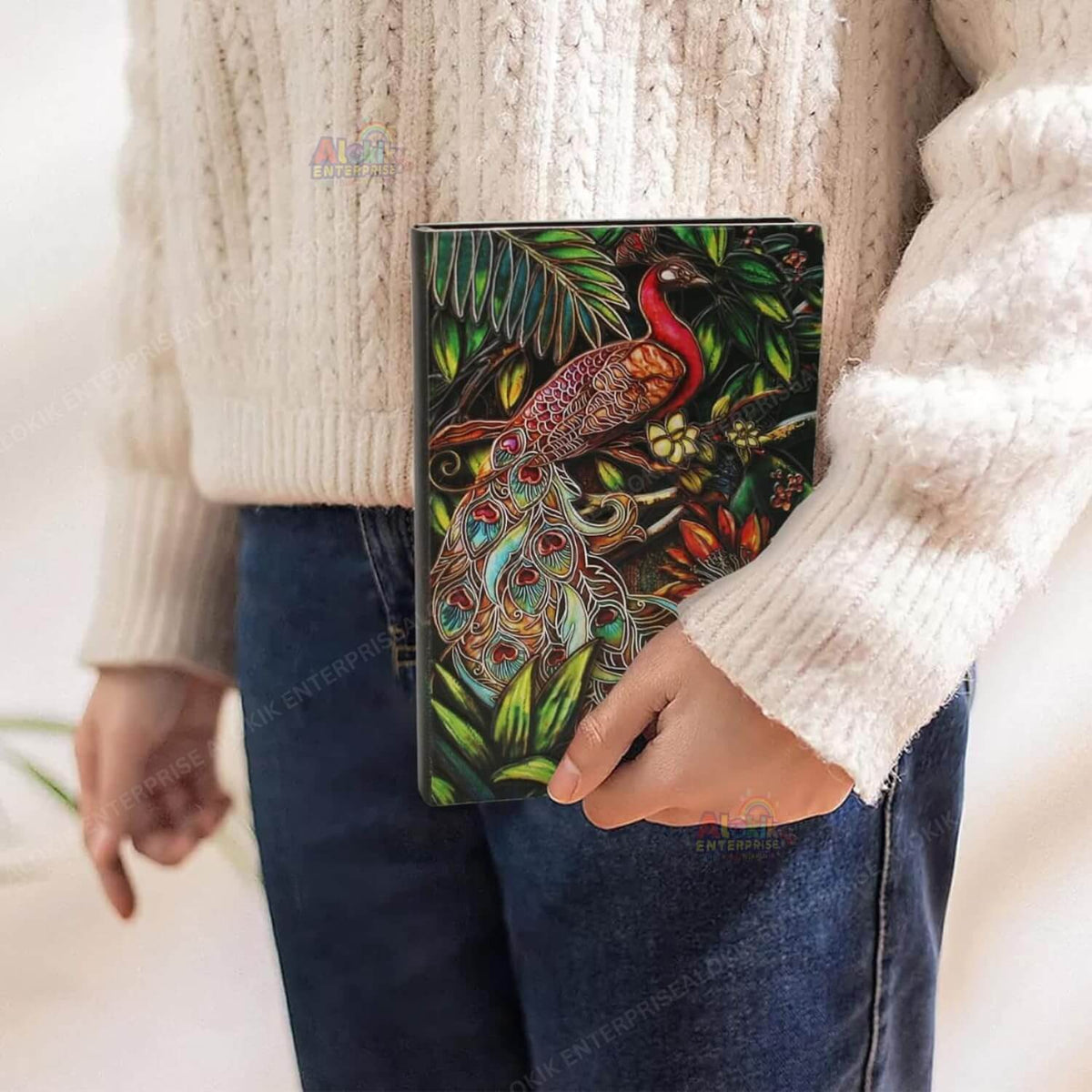 3D Peacock Leather Journal Notebook