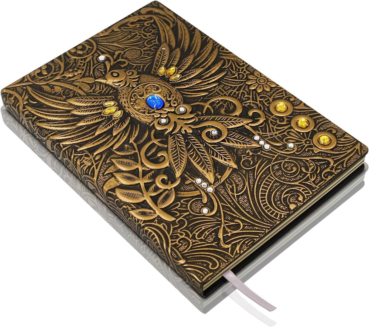 3D Phoenix Bronze  Vintage Leather Notebook