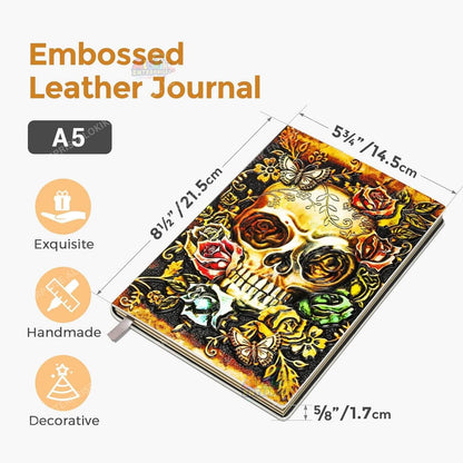 3D Skull Vintage Leather Journal Notebook