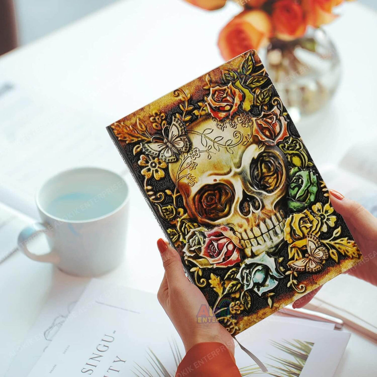 3D Skull Vintage Leather Journal Notebook