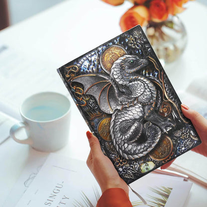3D Embossed Dragon Leather Journal Notebook