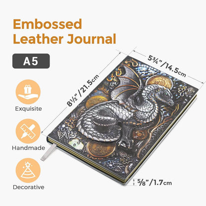 3D Embossed Dragon Leather Journal Notebook