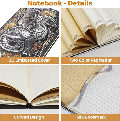 3D Embossed Dragon Leather Journal Notebook