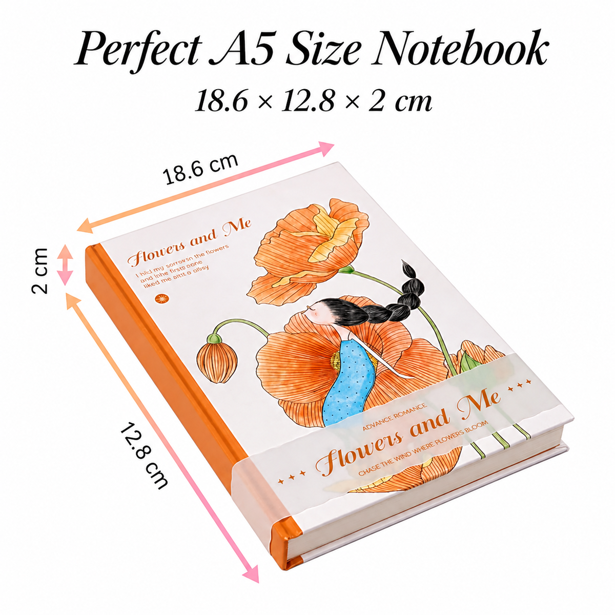 Flowers and Me Hardcover Journal Notebook.