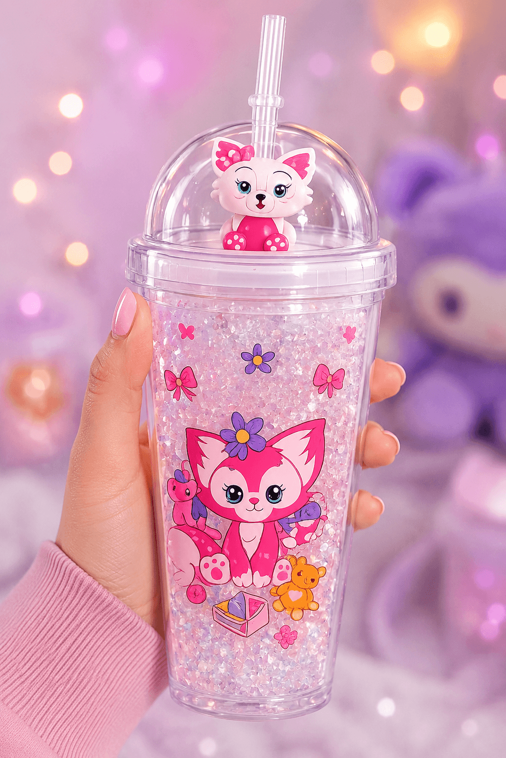 Sparkle Fox Glitter Tumbler