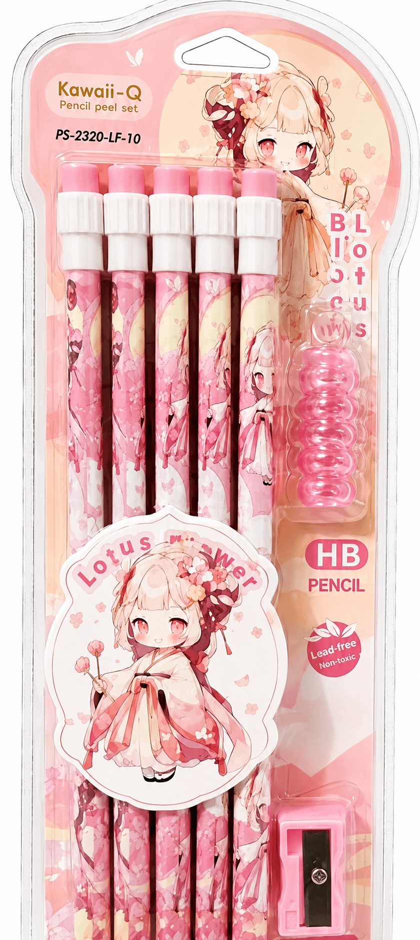 Lotus Blossom HB Pencil Set (10 PCS)