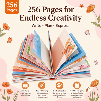 Flowers and Me Hardcover Journal Notebook.