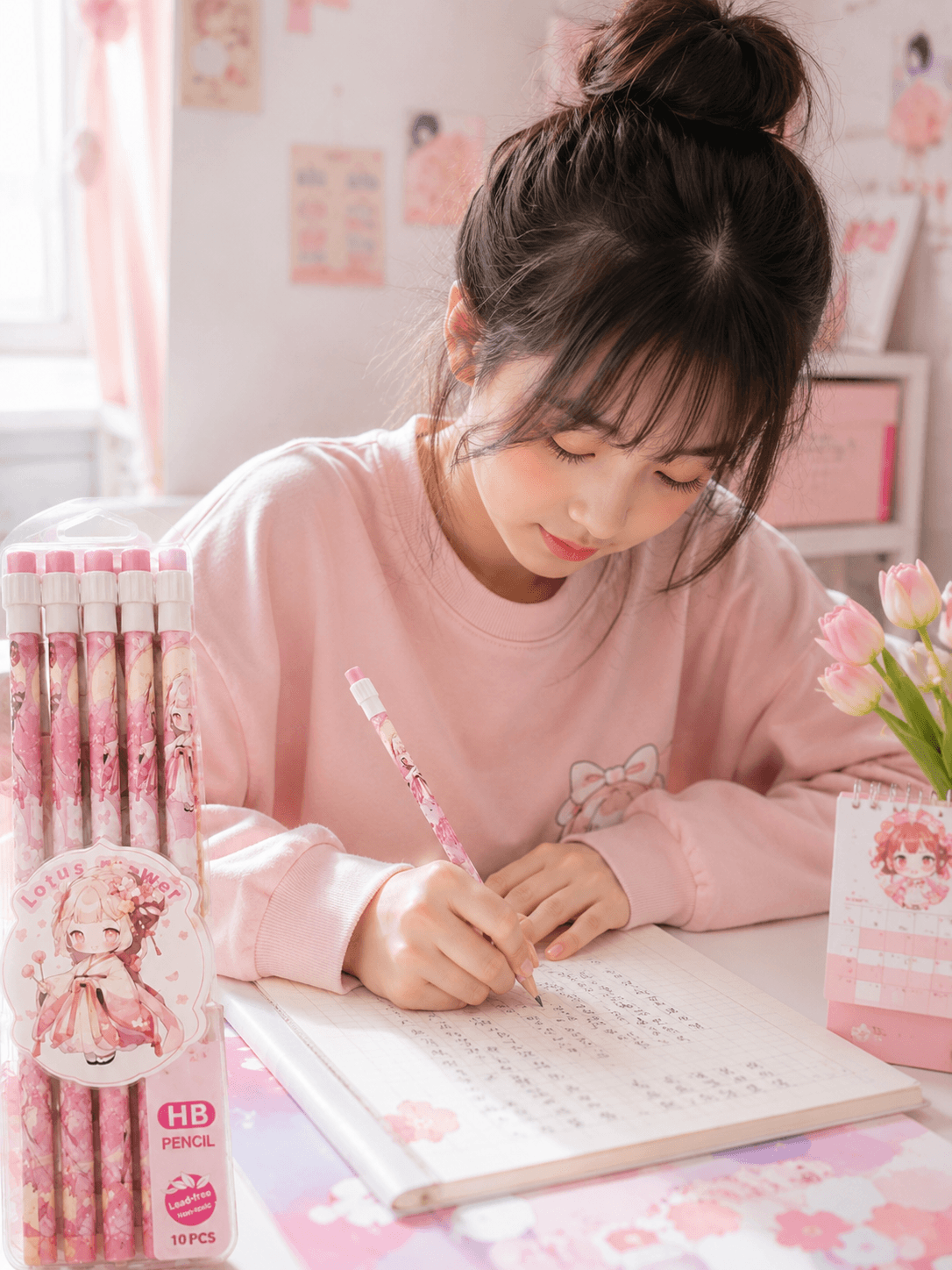 Lotus Blossom HB Pencil Set (10 PCS)