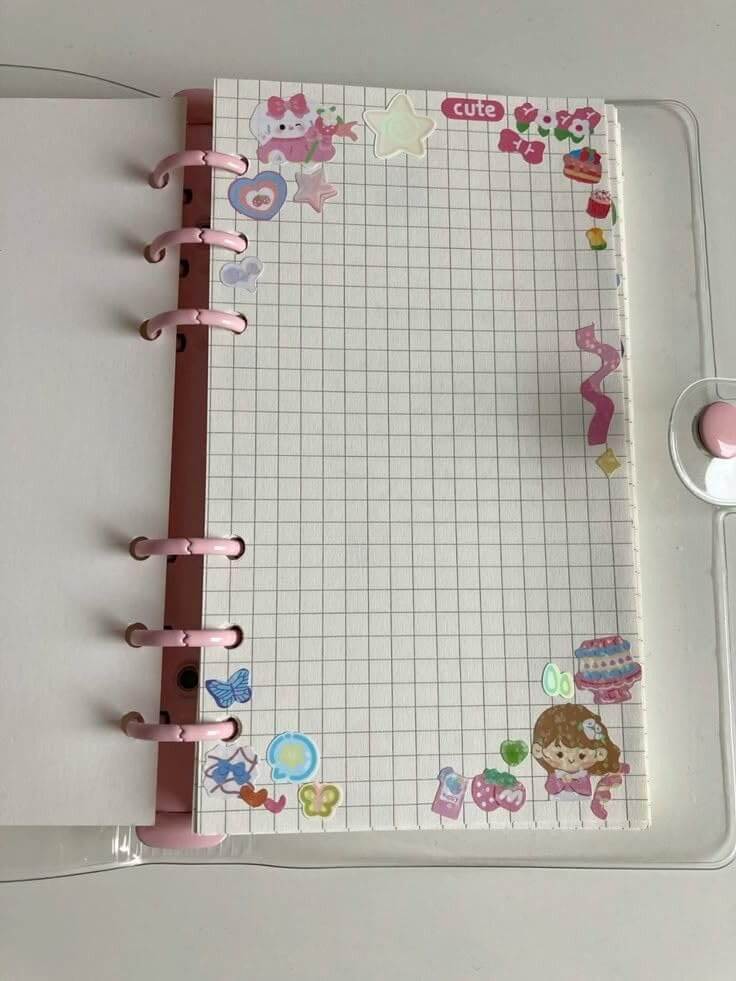Rose Manor Mini Loose Leaf Binder Notebook