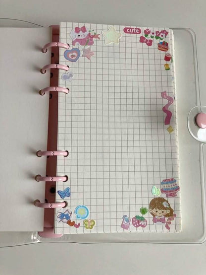 Rose Manor Mini Loose Leaf Binder Notebook