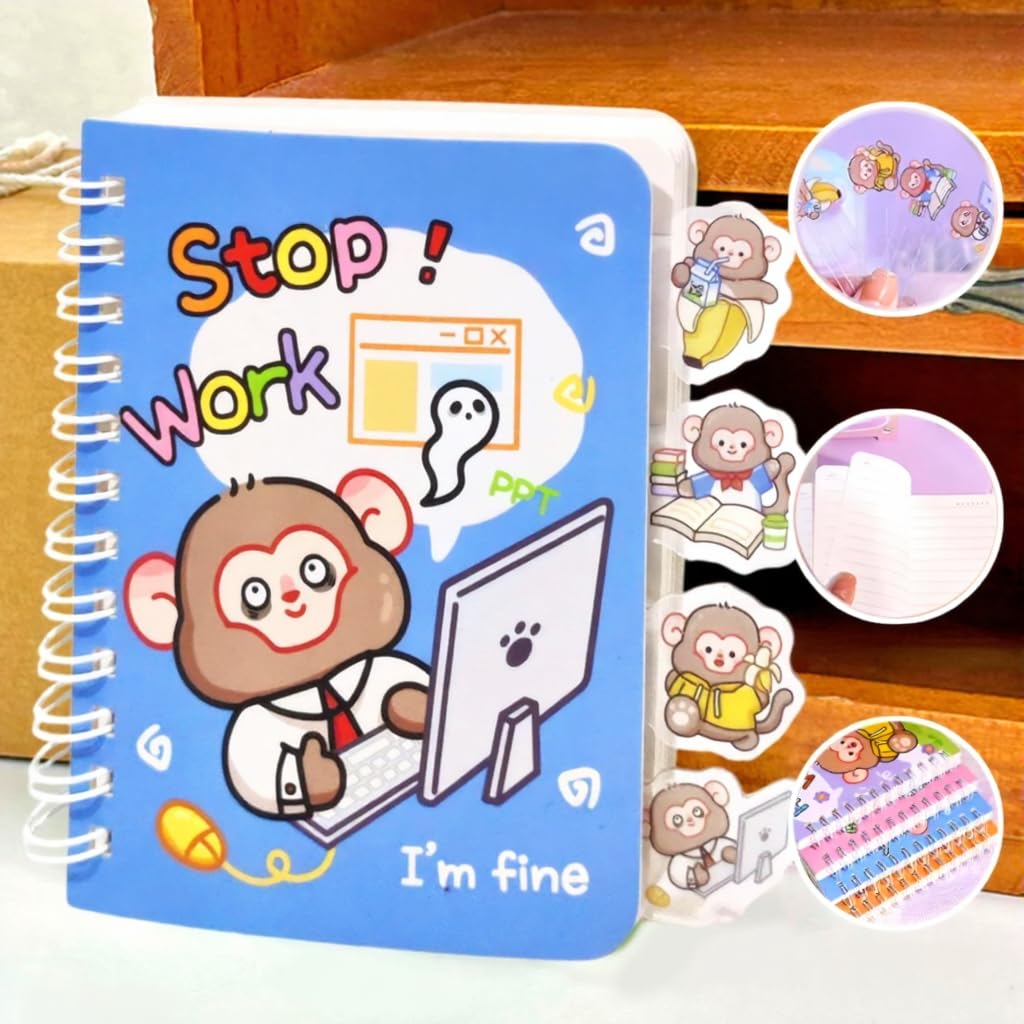Cute Cartoon Monkey Pocket Size Writing Journal