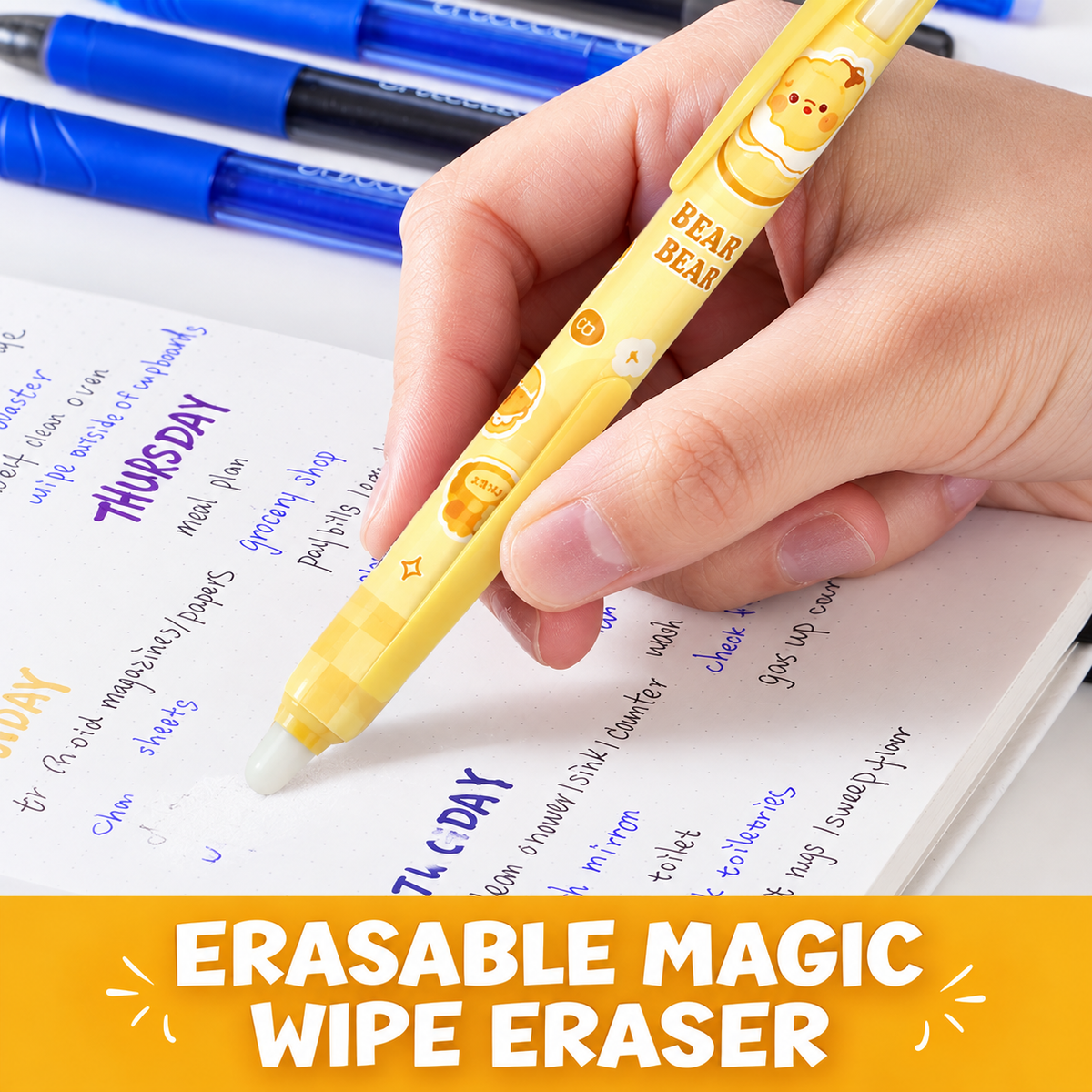 Creamy Bear's Bear-Y Smooth Erasable Gel Pen Set