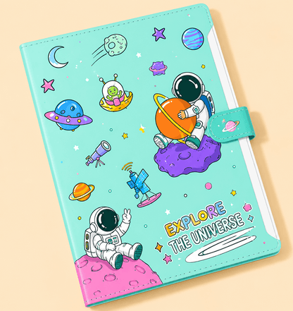 Space Adventure Document Folder Astronaut & Galaxy File