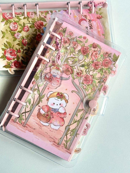 Rose Manor Mini Loose Leaf Binder Notebook