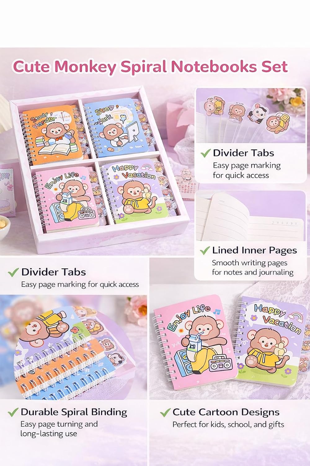 Cute Cartoon Monkey Pocket Size Writing Journal