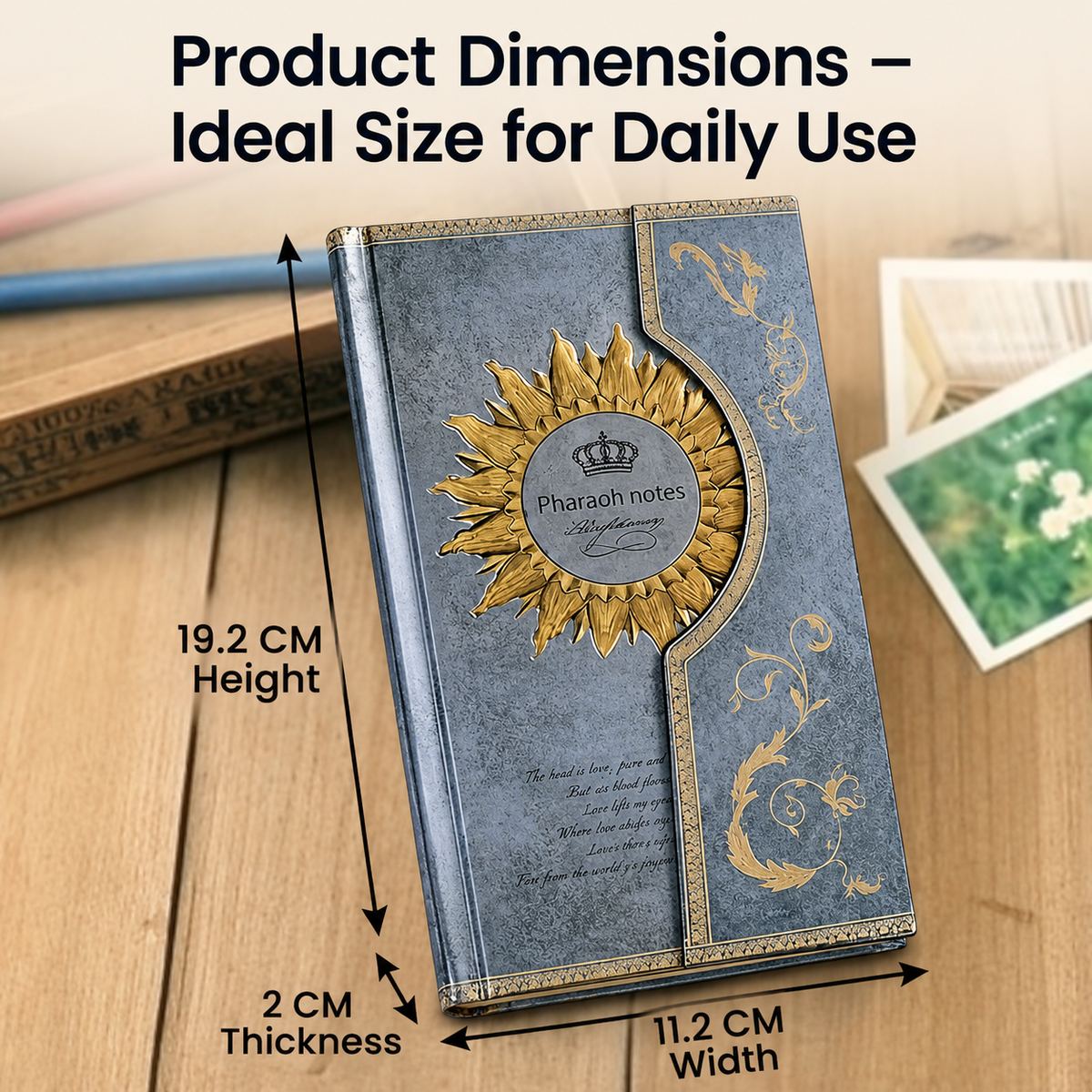 Vintage Sunflower Hardcover Journal with Magnetic Flap Closure