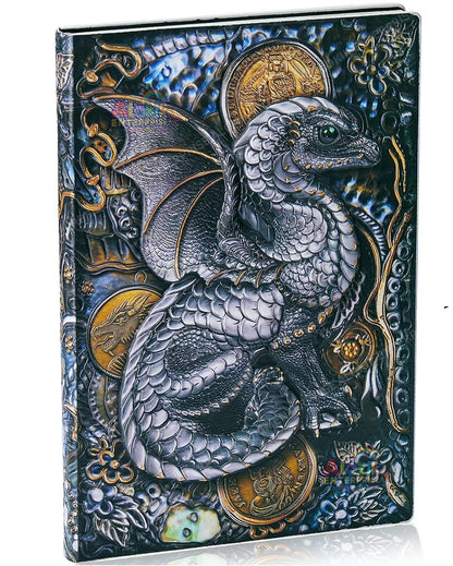 3D Embossed Dragon Leather Journal Notebook