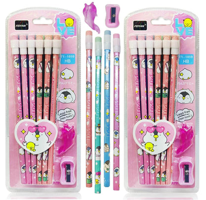 FEIYAN Cute Cartoon HB Pencil Set for Kids Set