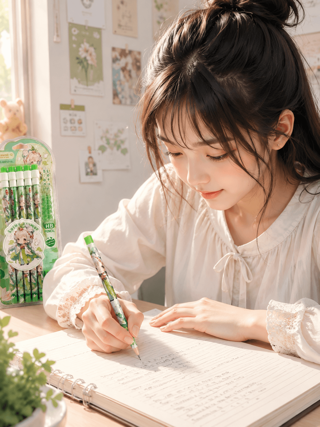 Lotus Blossom HB Pencil Set (10 PCS)