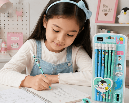 FEIYAN Cute Cartoon HB Pencil Set for Kids Set