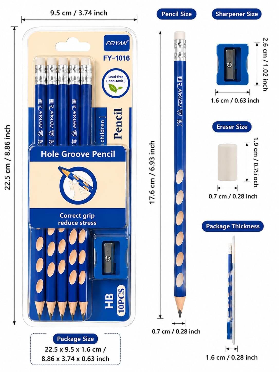 FEIYAN Hole Groove HB Pencils