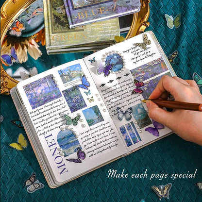 Blue Vintage Monet Oil Painting Journal Kit