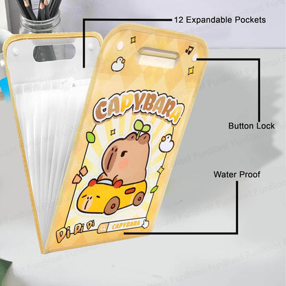 Candy Bara File Folder with Button Lock and Handle