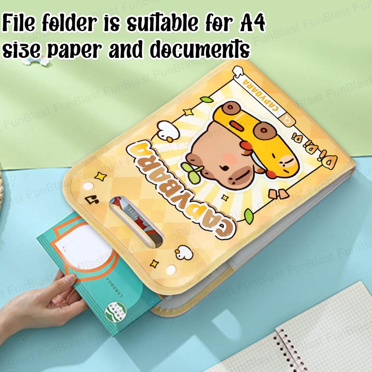 Candy Bara File Folder with Button Lock and Handle