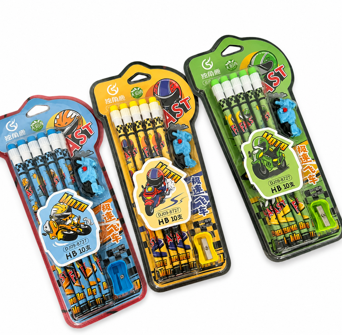 Speed Racing Bike Theme HB Pencil Set for Kids (Pack of 10)