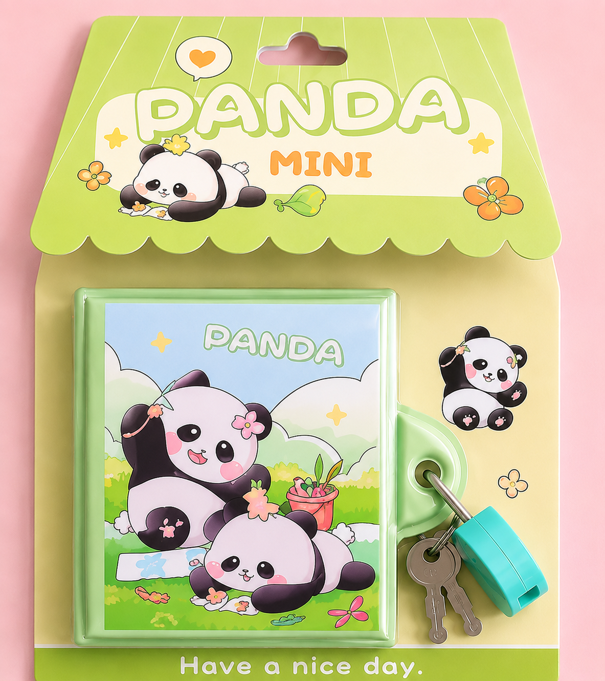 Cute Panda Mini Diary with Lock & Key Set for Kids