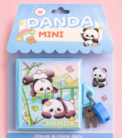 Cute Panda Mini Diary with Lock & Key Set for Kids