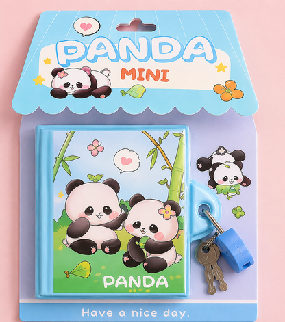 Cute Panda Mini Diary with Lock & Key Set for Kids