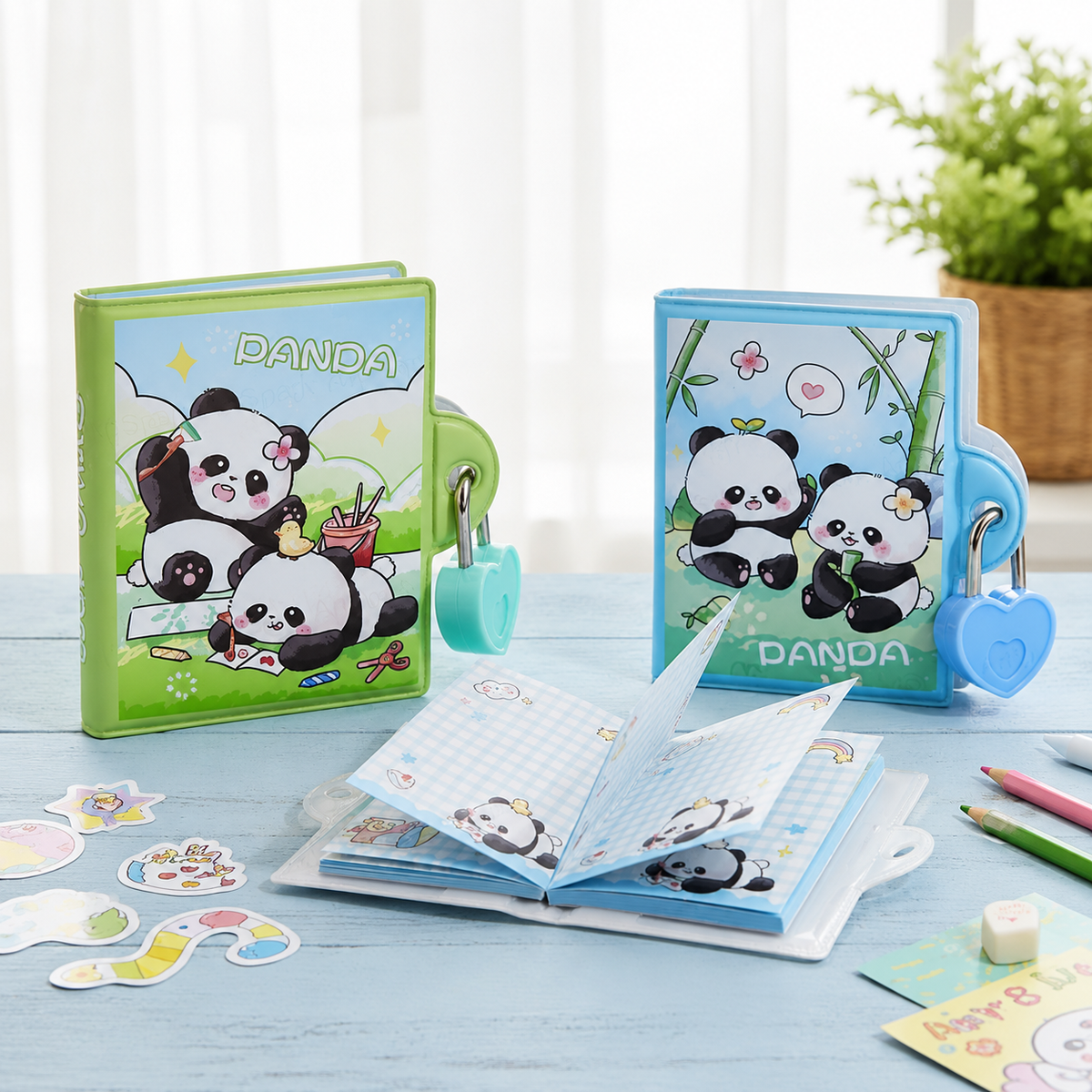 Cute Panda Mini Diary with Lock & Key Set for Kids
