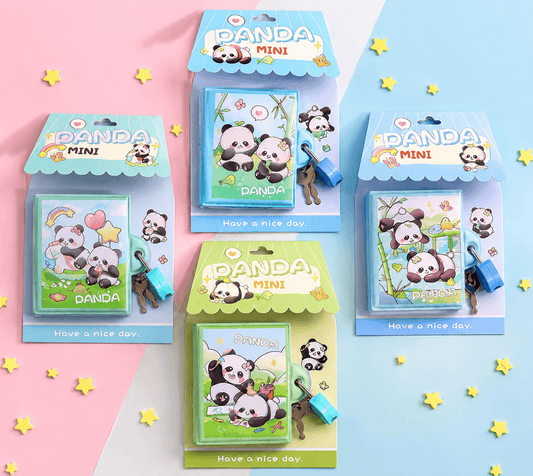 Cute Panda Mini Diary with Lock & Key Set for Kids