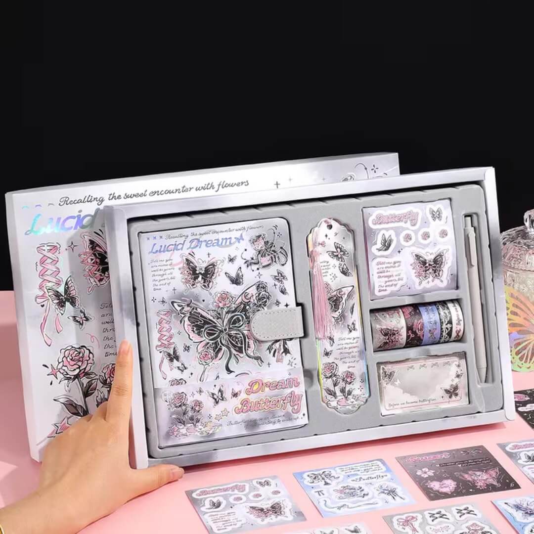 Premium Butterfly Magnetic Diary Gift Set